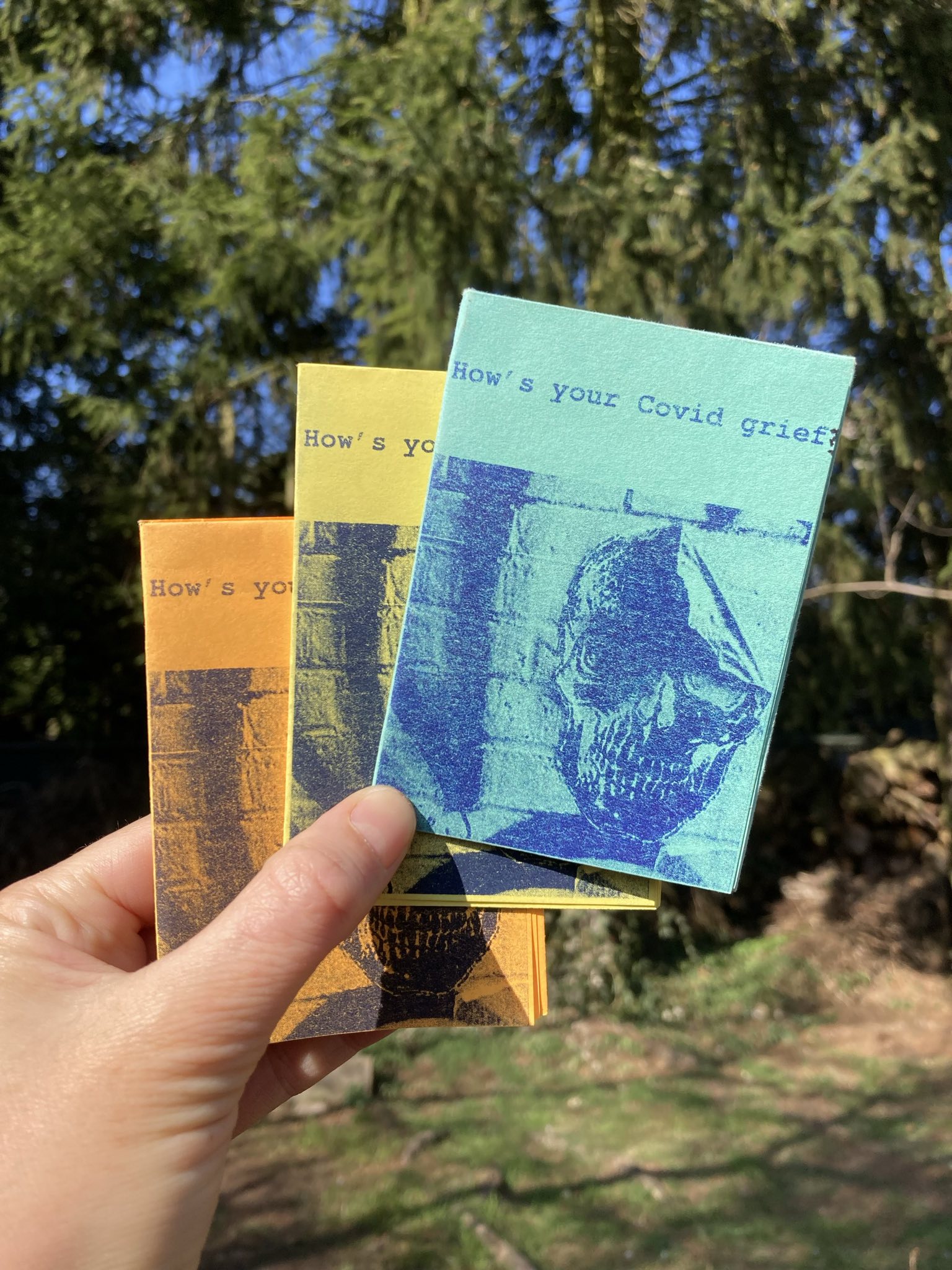 A mini zine of How's your covid grief? An article by Cindy Milstein